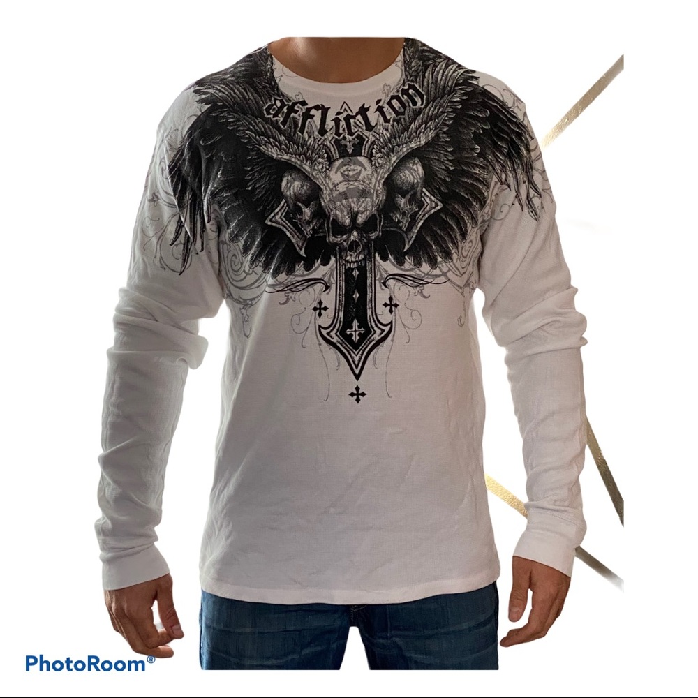 Affliction Long Sleeve Tee, M size3X(fits like 1X)
